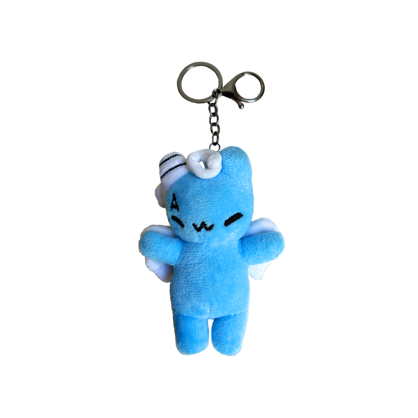 SMOL BLUE ANGEL DOG KEYCHAIN